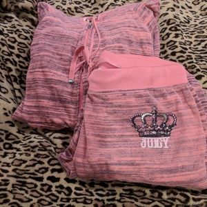 2pc  Sz Lg Bling Juicy Sweat Capri Outfi